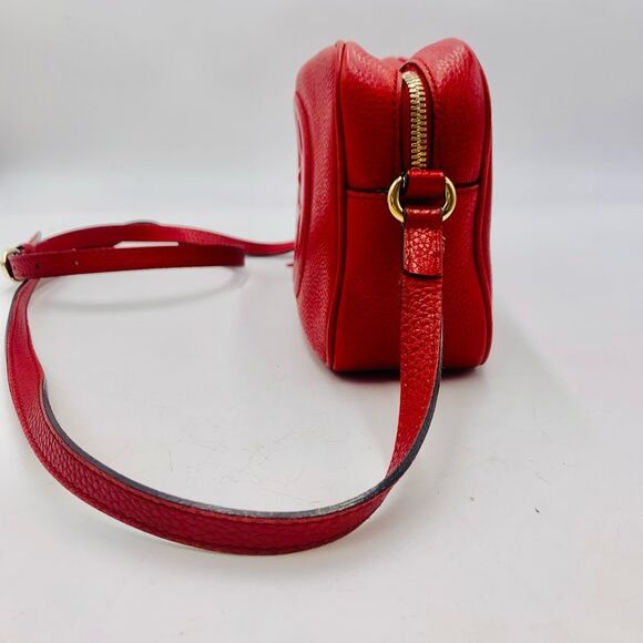 Auth Gucci Tabasco Red Small Soho Disco Crossbody Bag Preloved Purse Excellent - Picture 11 of 16